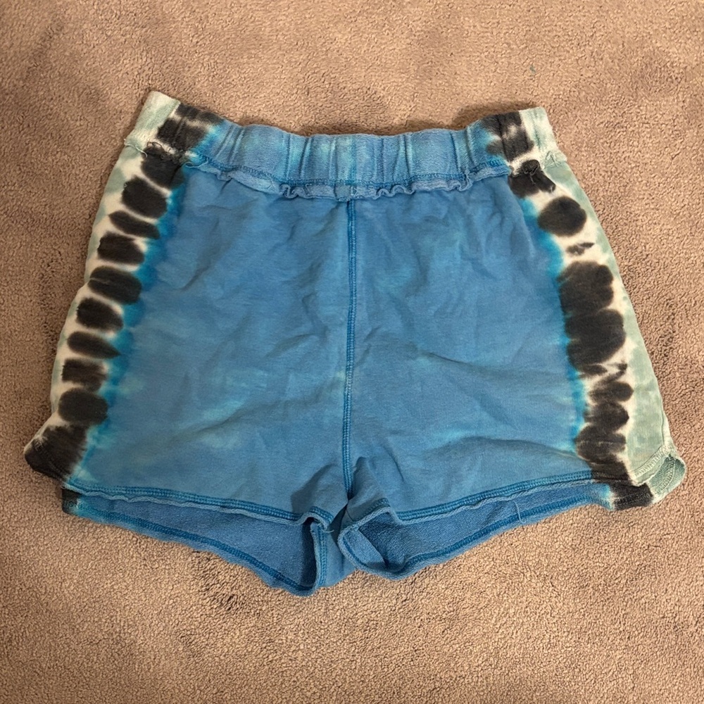 True Craft Blue and Black Tie-Dye Women's Athletic Shorts